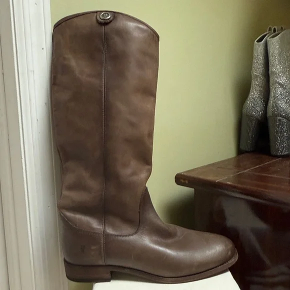 Frye Melissa Button 2 leather knee bootie - Picture 2 of 8